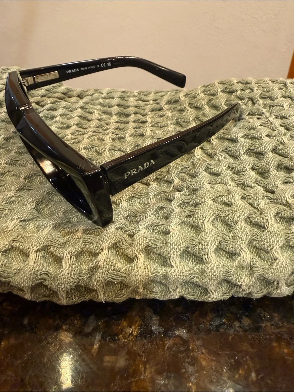 Prada Glossy Black Square Sunglasses